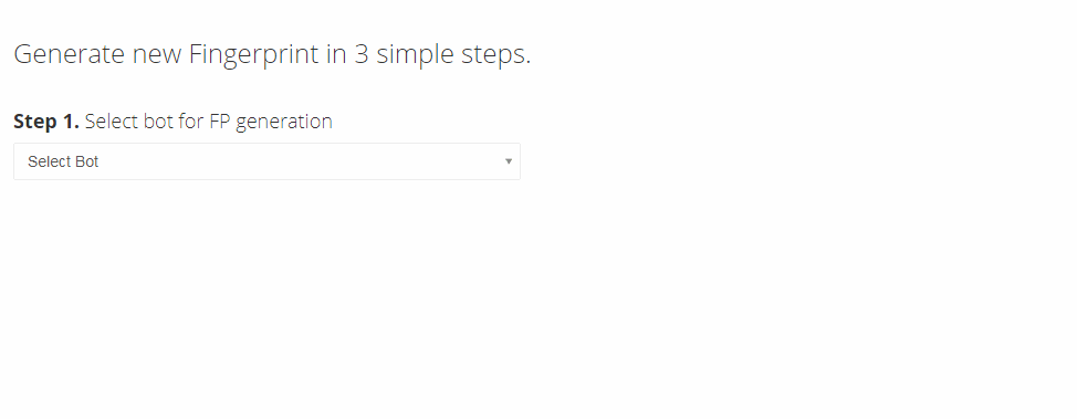 Gif that shows the process of creating a fingerprint to download and use from Genesis Market.