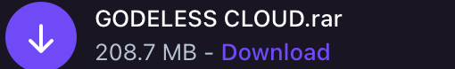 Screenshot of file containing logs, white text over black background with a bright purple download icon