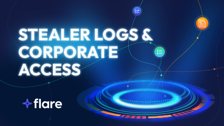 A navy background with the white text in all caps "Stealer Logs & Corporate Access."