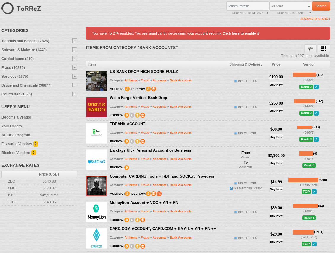 ToRReZ Market’s listings